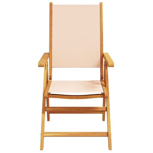 vidaXL Justerbara trädgårdsstolar 4 st beige tyg och massivt trä