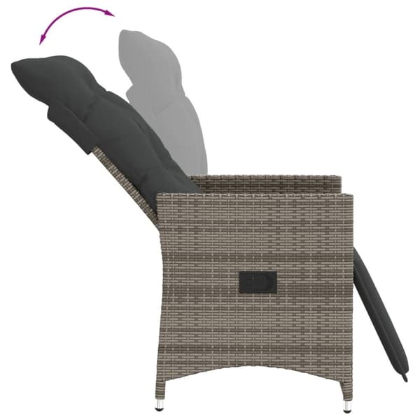 vidaXL havelænestole 2 stk. med hynder polyrattan grå
