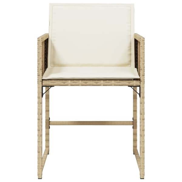 vidaXL havestole 4 stk. med hynder polyrattan beige
