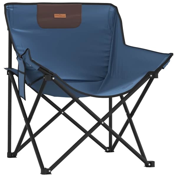 vidaXL Campingstoler med lomme 2 stk sammenleggbar blå
