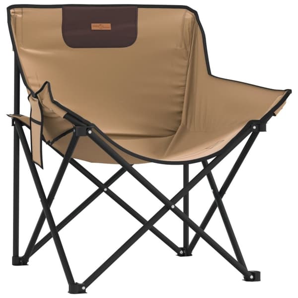vidaXL Campingstoler med lomme 2 stk sammenleggbar brun