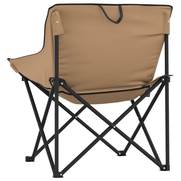 vidaXL Campingstoler med lomme 2 stk sammenleggbar brun