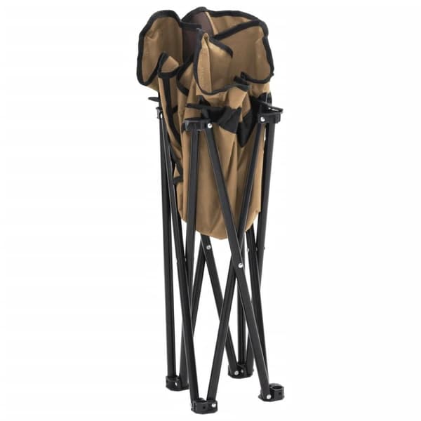 vidaXL campingstole med lommer 2 stk. foldbar brun