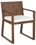 Pikkukuva 4 / 11: Puutarhatuoli tumma akasia puu 54 x 80 x 59 cm luonnonvalkoiset pehmusteet 8 kpl setti ulos