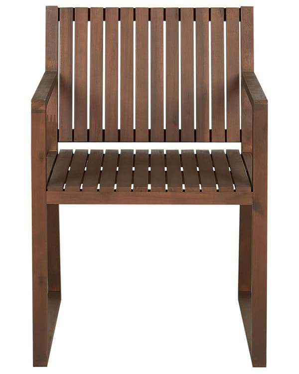 Puutarhatuoli tumma akasia puu 54 x 80 x 59 cm luonnonvalkoiset pehmusteet 8 kpl setti ulos
