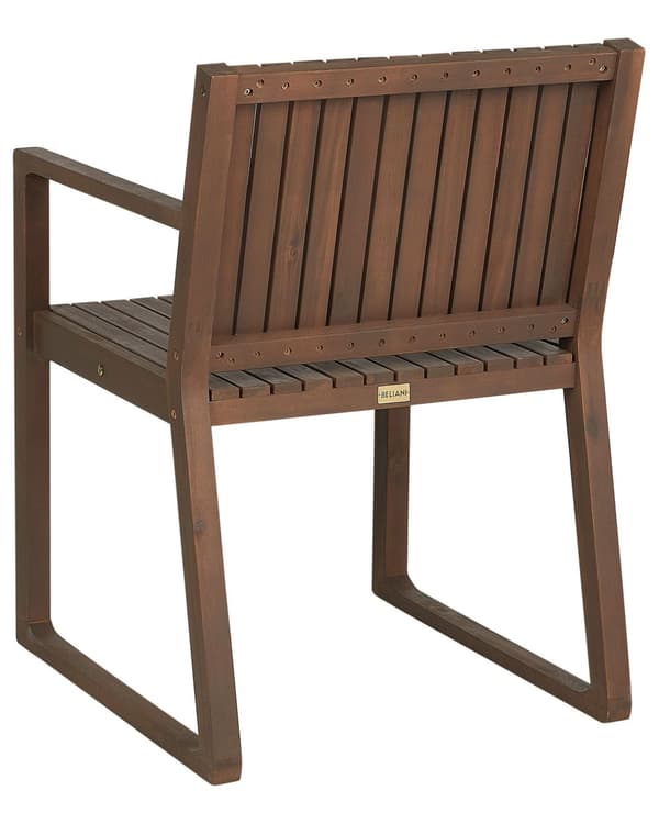 Puutarhatuoli tumma akasia puu 54 x 80 x 59 cm luonnonvalkoiset pehmusteet 8 kpl setti ulos