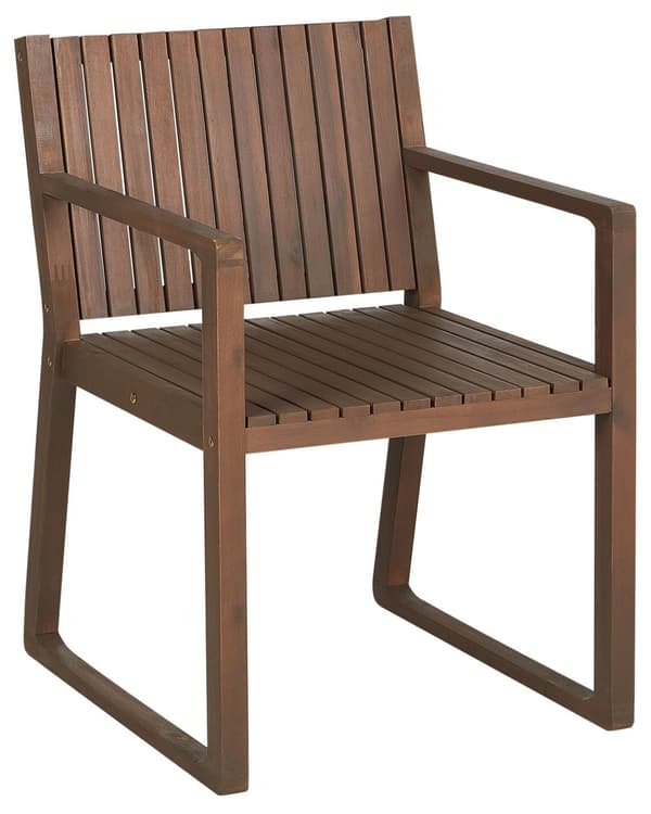 Puutarhatuoli tumma akasia puu 54 x 80 x 59 cm luonnonvalkoiset pehmusteet 8 kpl setti ulos