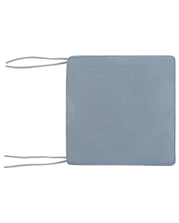 Set med 8 Trädgårdsstolar Mörkt Acaciaträ 80 x 59 cm med UV Vatten Vädertåliga Blå Dynor Rustik Stil Trädgård Uteplats