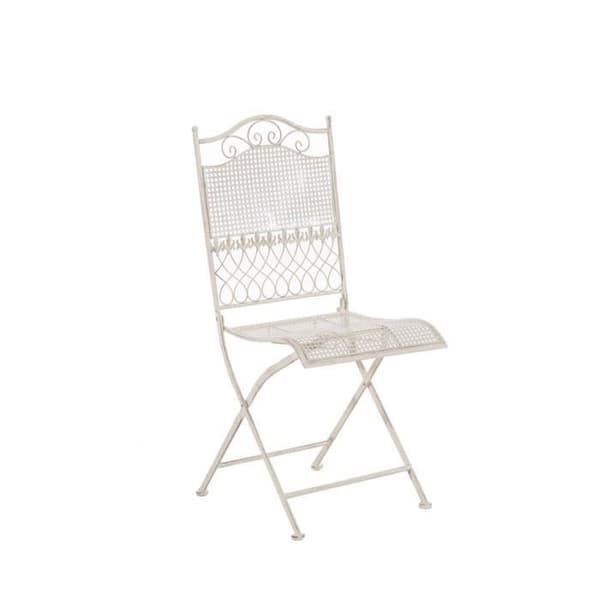 CLP hopfällbar nostalgisk stol KIRAN, i smidesjärn, nostalgisk järnstol, ultraelegant, 6 färger att välja mellan91 cm - kräm...