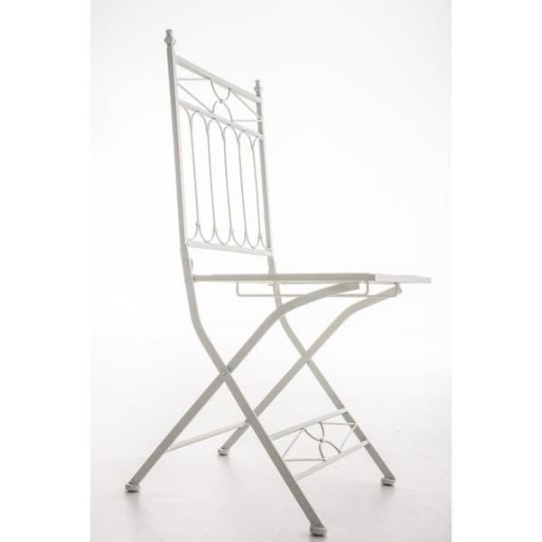 Nostalgisk hopfällbar metallstol ASINA Loraville - CLP - Vit - Design - Trädgård - Utomhus