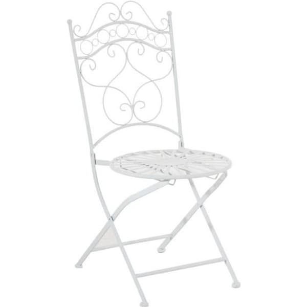 Indra trädgårdsstol i smidesjärn - CLP - Vit - Fällbar - Design - 92 cm