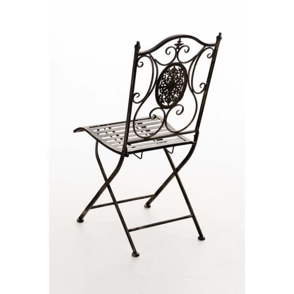 Sibell Foldable Metal Trädgårdsstol - CLP - Brons - Solid och motståndskraftig smide