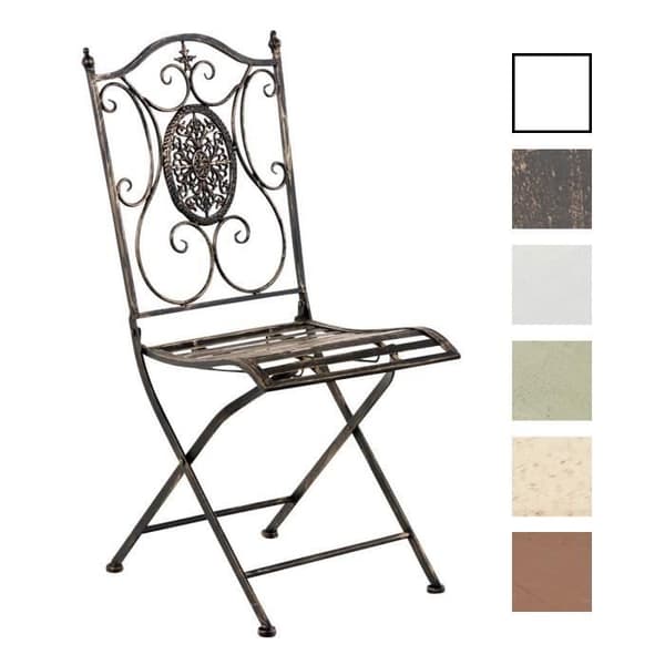 Sibell Foldable Metal Trädgårdsstol - CLP - Brons - Solid och motståndskraftig smide