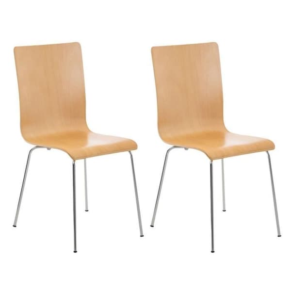 Set med 2 Pepe-stolar i massivt trä och metall - CLP - Natur - Ren och bekväm design