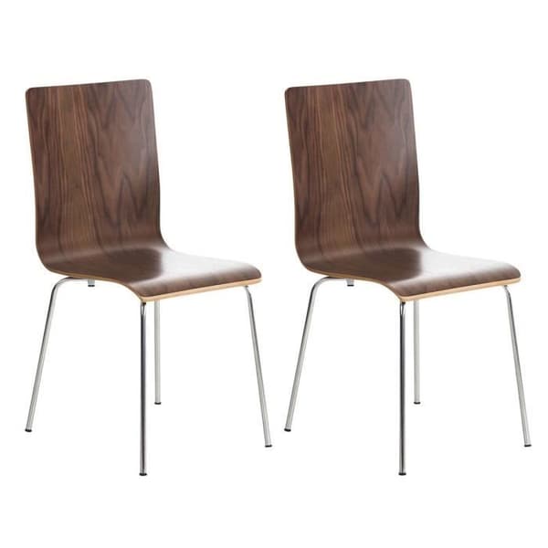 Set med 2 Pepe-stolar i trä och metall - CLP - Valnöt - Ren och bekväm design