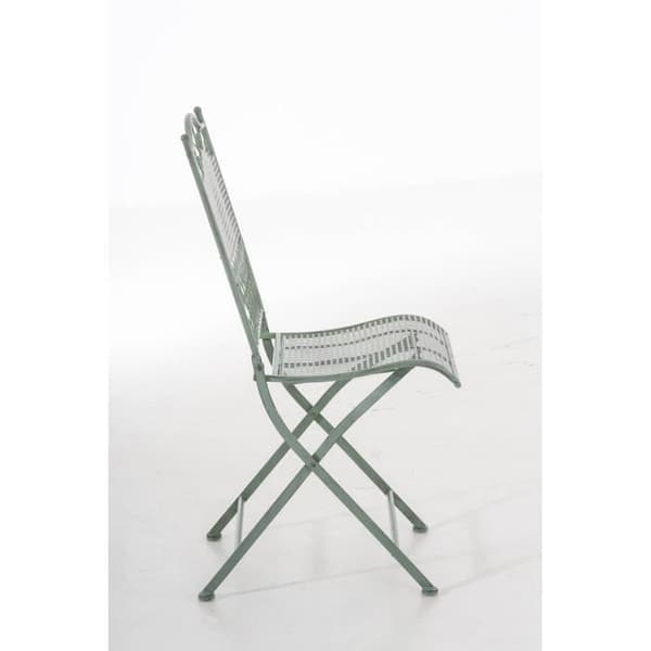 CLP hopfällbar nostalgisk stol KIRAN, i smidesjärn, nostalgisk järnstol, ultraelegant, 6 färger att välja mellan91 cm - grön...