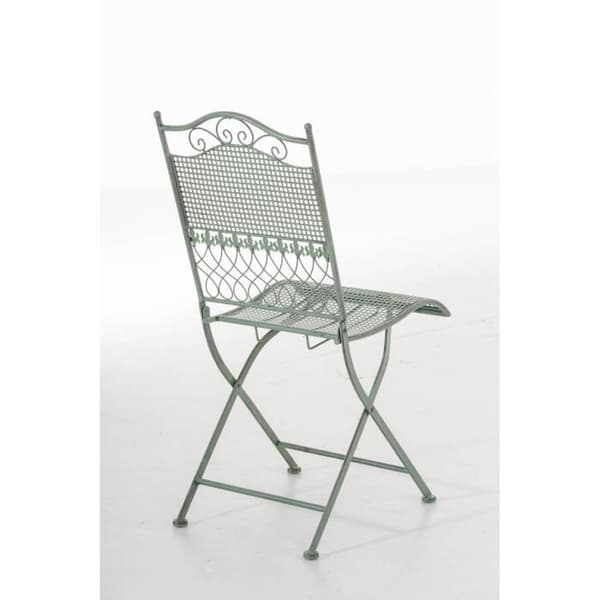 CLP hopfällbar nostalgisk stol KIRAN, i smidesjärn, nostalgisk järnstol, ultraelegant, 6 färger att välja mellan91 cm - grön...