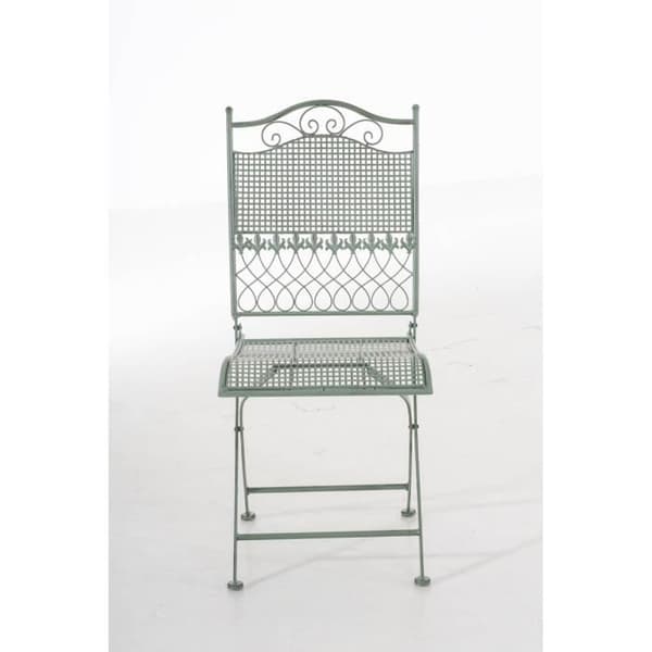 CLP hopfällbar nostalgisk stol KIRAN, i smidesjärn, nostalgisk järnstol, ultraelegant, 6 färger att välja mellan91 cm - grön...