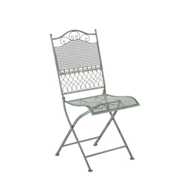 CLP hopfällbar nostalgisk stol KIRAN, i smidesjärn, nostalgisk järnstol, ultraelegant, 6 färger att välja mellan91 cm - grön...