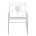 Miniatyrbild 3 av 4: CLP 2 x Solid och tålig Punjab Iron Garden Chair med armstöd, vit