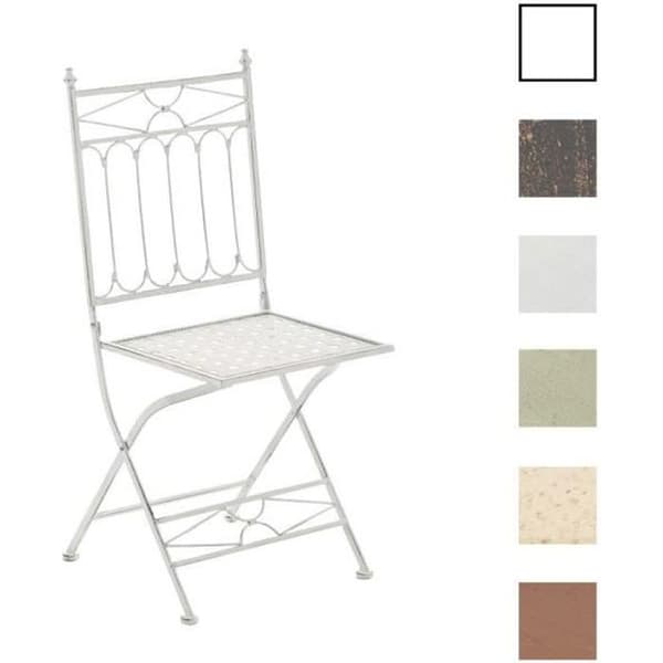 CLP ASINA Loraville nostalgisk fällstol, gjord av metall, nostalgisk järnstol, ultraelegant, 6 färger att välja mellan 95 cm...