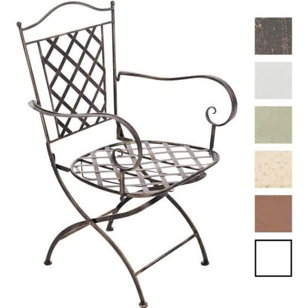CLP Adara hopfällbar trädgårdsstol i smidesjärn och antik design, brons