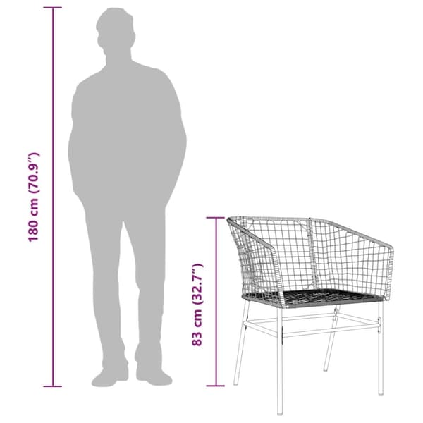 vidaXL havestole 2 stk. polyrattan sort