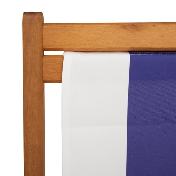 vidaXL strandstole 2 stk. foldbar stof og massivt træ blå og hvid