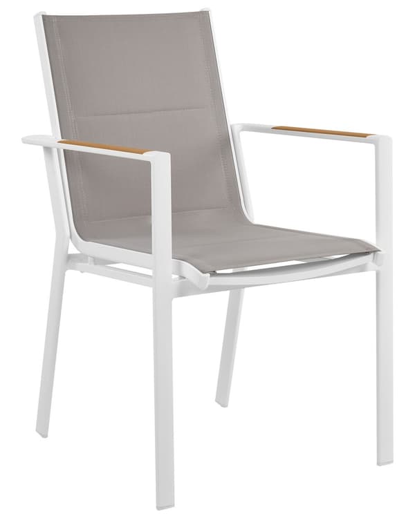 Trädgårdsstolar 4 st Grå Aluminiumram Syntetiskt Material Utomhus Modern Design