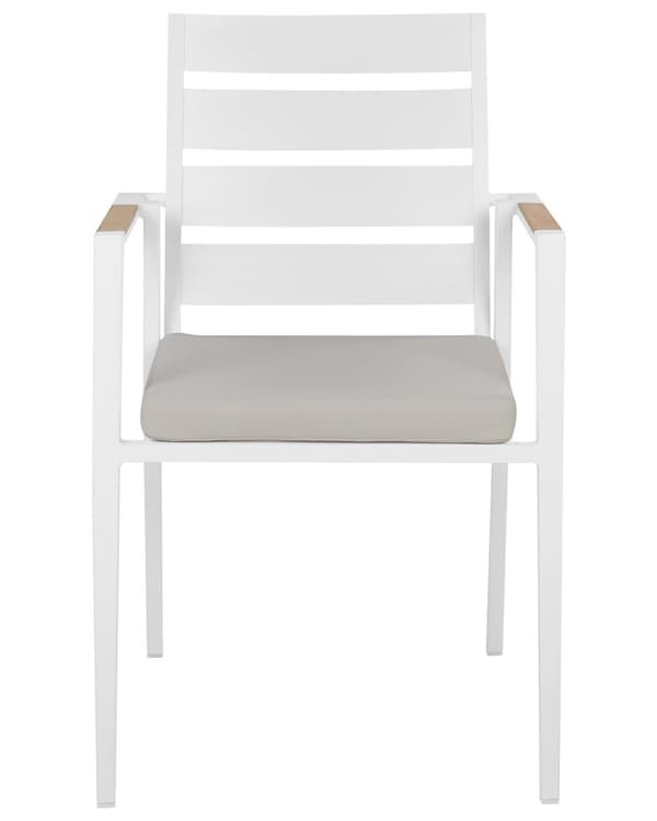 Set med 6 Trädgårdsstolar Grå Aluminium med Dynor Ryggstöd med Spjälor Design Modern