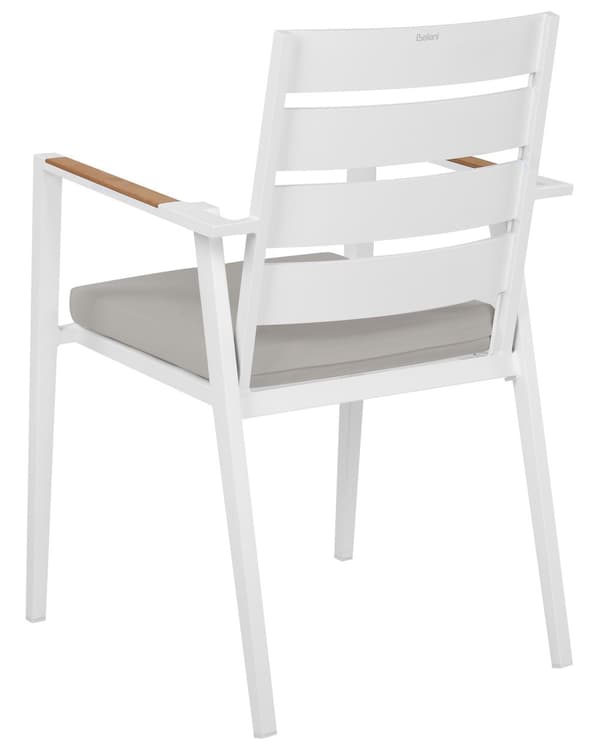Set med 6 Trädgårdsstolar Grå Aluminium med Dynor Ryggstöd med Spjälor Design Modern