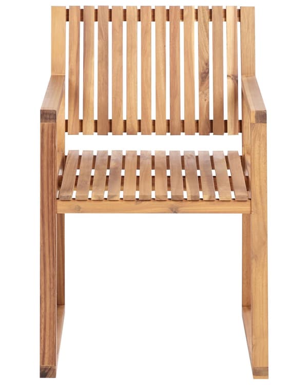 Sett med 8 Hagespisestoler Lett Sertifisert Akasietre med Grønne Puter med Bladmønster 54 x 59 x 80 cm Rustikk Stil