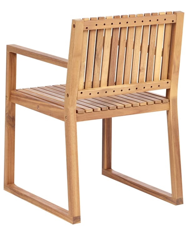 Sett med 8 Hagespisestoler Lys Sertifisert Akasietre med Blå Puter 54 x 59 x 80 cm Rustikk Stil