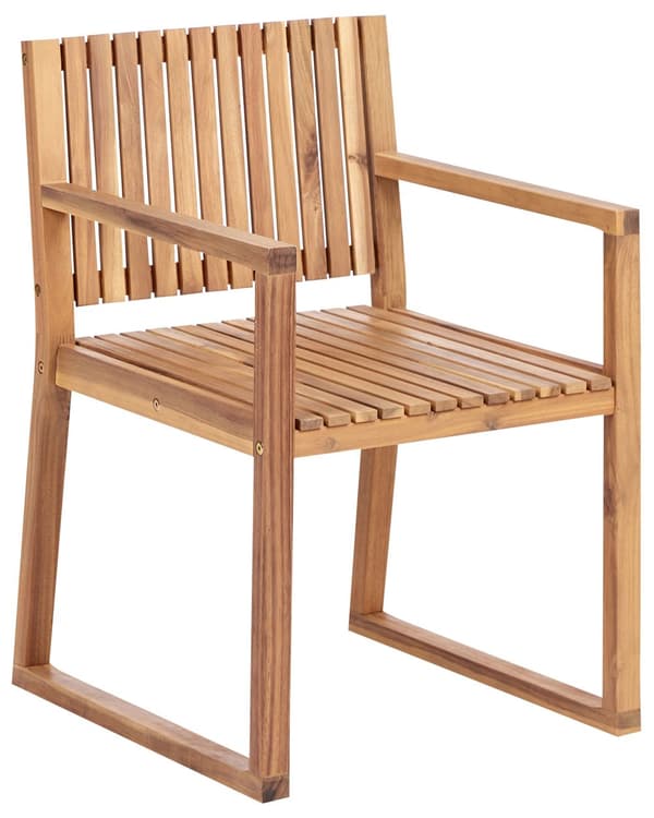 Sett med 8 Hagespisestoler Lys Sertifisert Akasietre med Blå Puter 54 x 59 x 80 cm Rustikk Stil