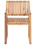Miniatyrbilde 6 av 11: Sett med 8 Hagespisestoler Lys Sertifisert Akasietre med Grå Puter 54 x 59 x 80 cm Rustikk Stil