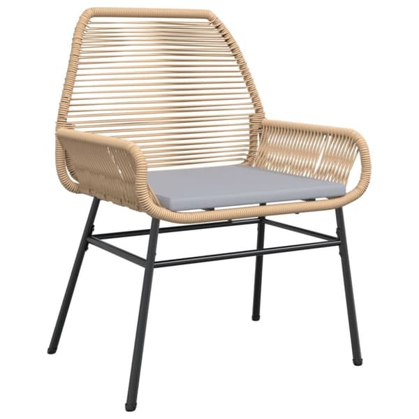 vidaXL havestole 2 stk. med hynder polyrattan brun