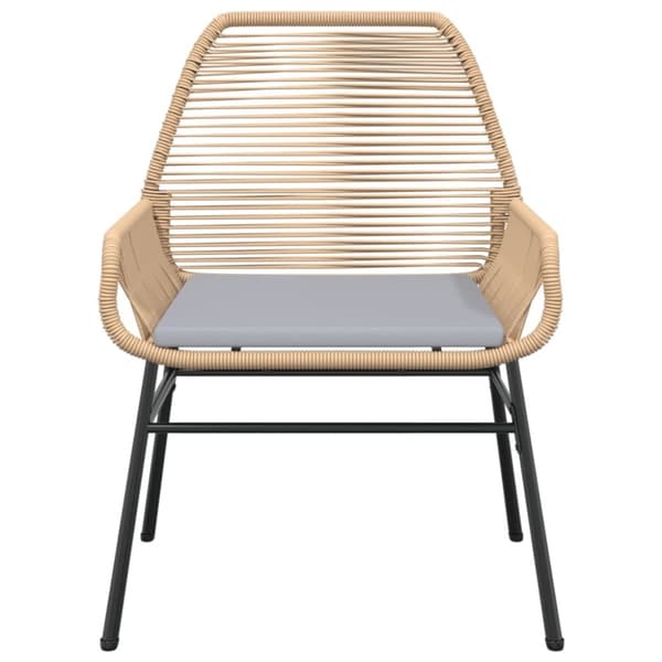 vidaXL havestole 2 stk. med hynder polyrattan brun