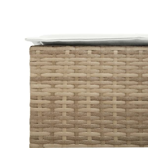 vidaXL Barstolar för trädgården med dynor 2 st beige konstrotting