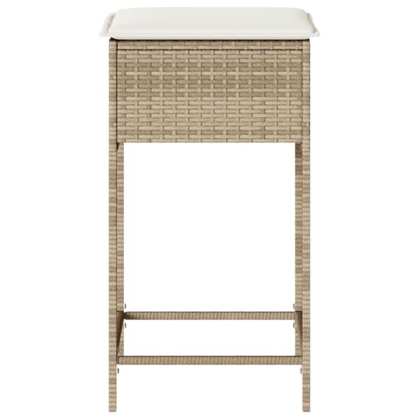 vidaXL udendørs barstole med hynder 2 stk. polyrattan beige