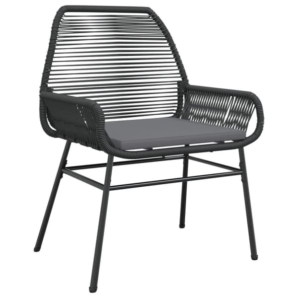 vidaXL havestole 2 stk. med hynder polyrattan sort