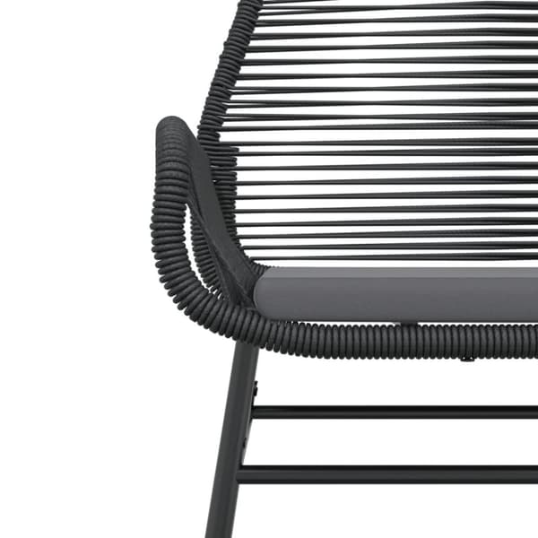 vidaXL havestole 2 stk. med hynder polyrattan sort