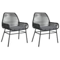 Miniatyrbillede 2 af 10: vidaXL havestole 2 stk. med hynder polyrattan sort