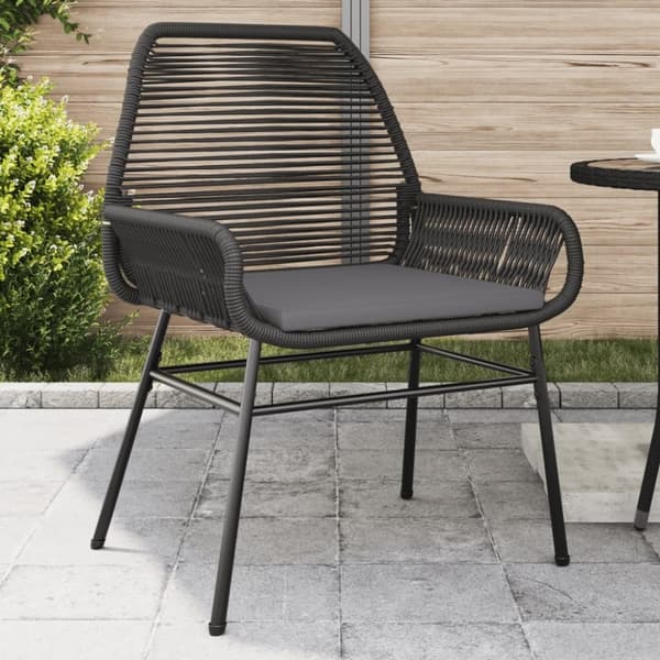 vidaXL havestole 2 stk. med hynder polyrattan sort