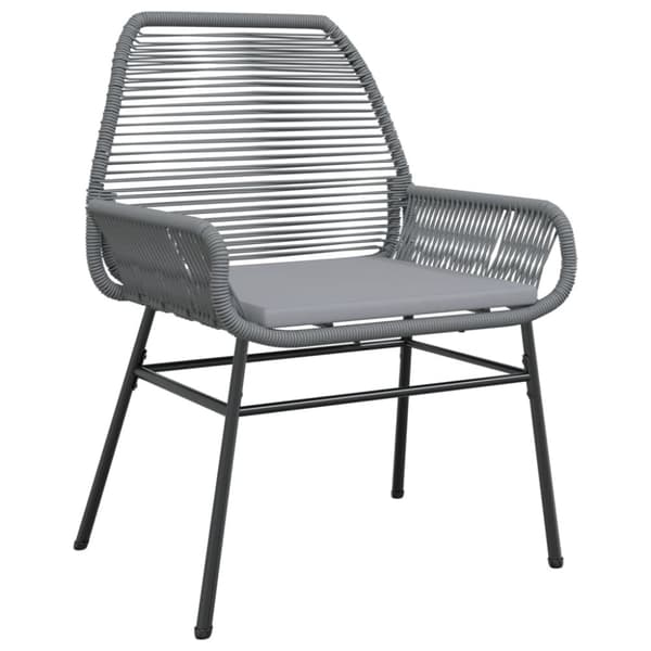 vidaXL havestole 2 stk. med hynder polyrattan grå