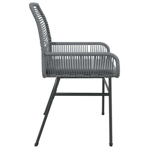 vidaXL havestole 2 stk. med hynder polyrattan grå