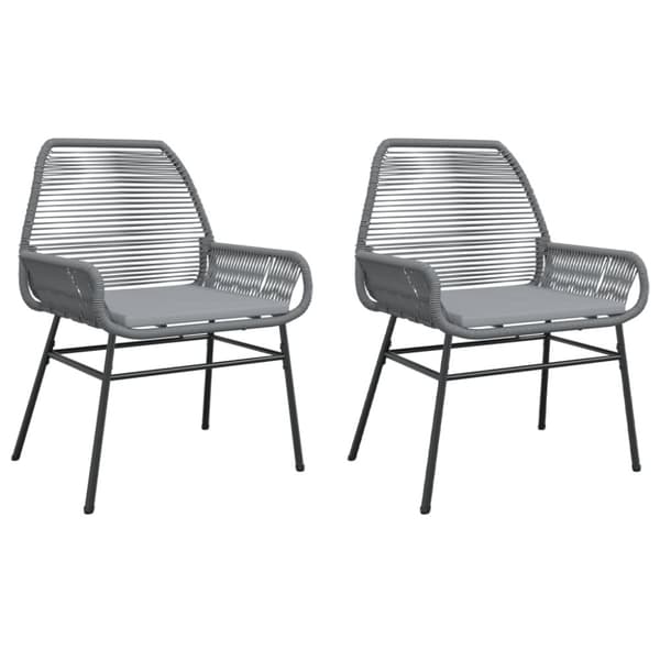 vidaXL havestole 2 stk. med hynder polyrattan grå