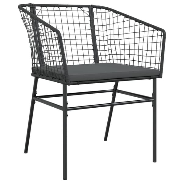 vidaXL havestole 2 stk. med hynder polyrattan sort