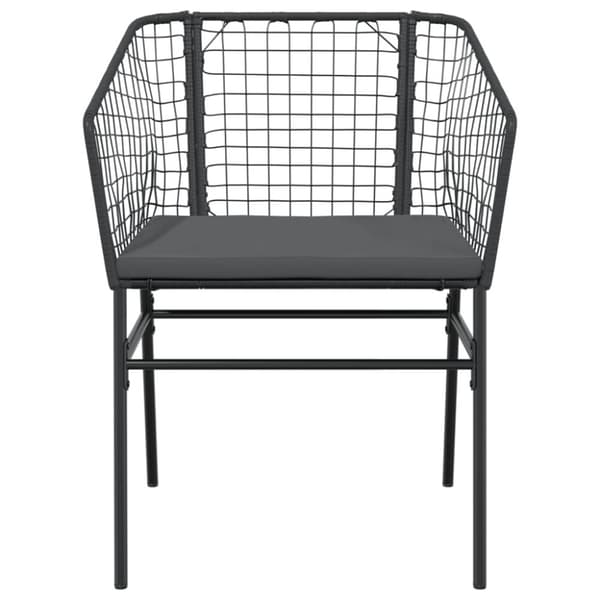 vidaXL havestole 2 stk. med hynder polyrattan sort