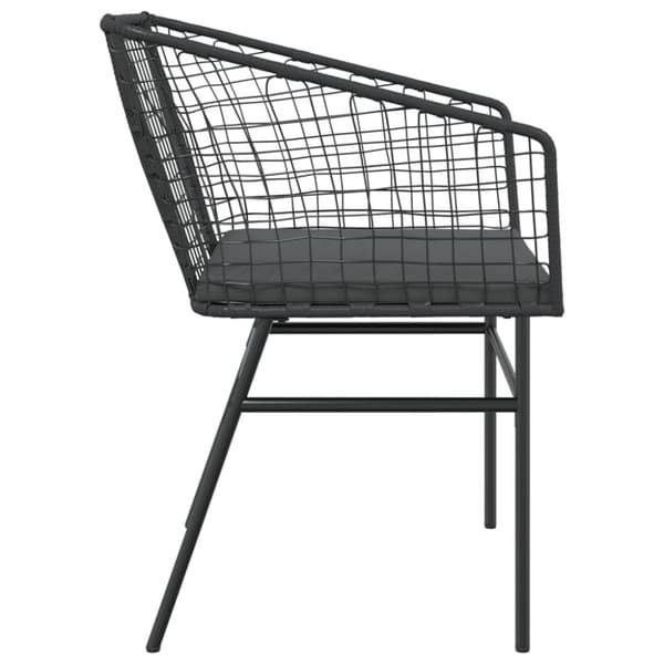 vidaXL havestole 2 stk. med hynder polyrattan sort