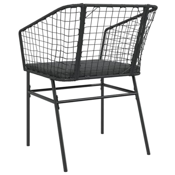 vidaXL havestole 2 stk. med hynder polyrattan sort